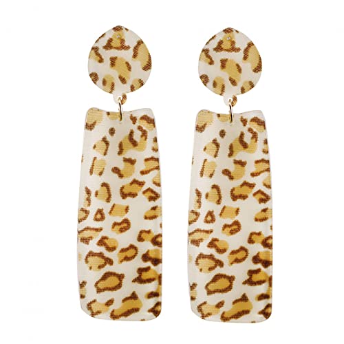 Girls Accessories Pendientes de Plata para Mujer, Pendientes Irregulares de de acrílico con Forma de Leopardo para Mujer, Pendientes Colgantes de ácido acético, Carey, joyería de Fiesta para Mujer,