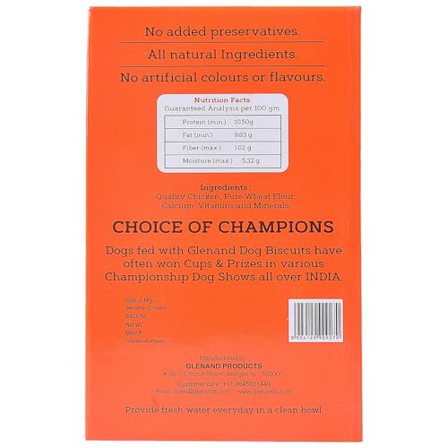 Image of Glenands Dog Biscuit Bikis 3kg for All Life Stages with Chicken Flavor | No Artificial Flavour