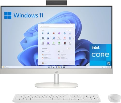 HP All-in-One 27-cr0009ss - Ordenador de sobremesa de 27' FHD (Intel Core i5-1335U, 16GB RAM, 512GB SSD, Intel UHD Graphics, Windows) White - Teclado QWERTY Español