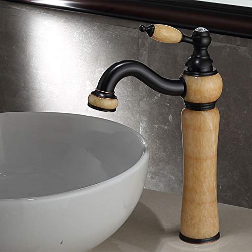 Robinet de lavabo en laiton et jade véritable pour salle de bain élégante et moderne Style 3