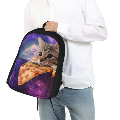 Galaxy Pizza Funny Cat Girls Backpacks School kids Bookbag Children Travel Shoulder Bag Casual Daypack 17 Inch Plus Laptop Bag for Unisex Teens Women Boys2
