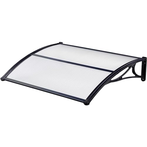 Avilia Vordach für den Außenbereich aus ABS und Polycarbonat, 150 x 100 cm, Schwarz
