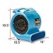 Soleaire Max Storm 1/2 HP Durable Lightweight Air Mover Carpet Dryer Blower Floor Fan for Pro Janitorial Cleaner, Blue, 1 Pack
