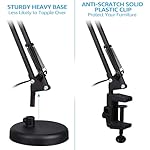 TORCHSTAR Metal Desk Lamp with Clamp, Swing Arm, Architect Adjustable Gooseneck Table Lamp, Clip Desk Lights for Home Office, Work, Study, Reading, E26 Base, Multi-Joint, Black - Image 2