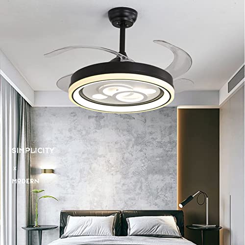 Ventilateur de plafond rétractable télécommandé à économie d'énergie pour chambre à coucher