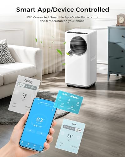 Image of Portable Air Conditioners 16000 BTU 6-in-1 Smart AC Unit with WiFi App for Large Rooms up to 750 Sq. Ft., Quiet 45dB Sleep Mode 24H, Child Lock, Dehumidifier Fan, Perfect for Home