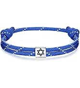 J.Endéar Davidstern Nautisches Armband Silber 925 | Handgefertigtes Segeltau Paracord Surfer Armb...