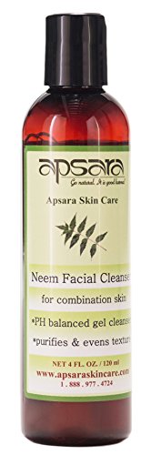 Neem Facial Cleanser for Combination Skin. Ph Balanced, Sulfate Free Gel Facial Wash. Deep Cleans and Balances Combination Skin. Discourages Oily T-zone and Acne.