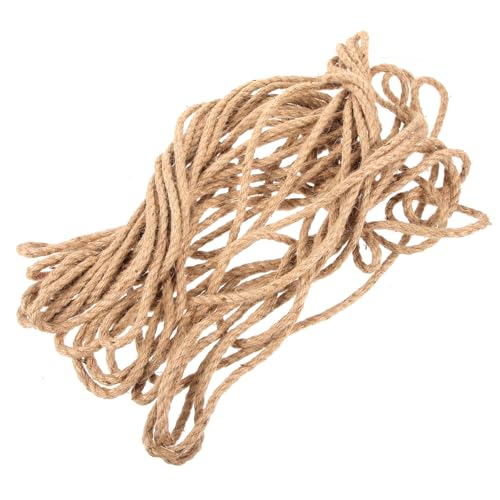Lurrose Cuerda de Yute Natural Agrícola Resistente 6 Mm X 20 M Rollo Amarillo para Jardinería, Embalaje y Manualidades, Cuerda de Cáñamo para Atar Plantas y Bricolaje