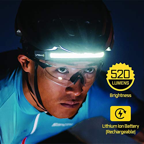 Optimal Ventures Liteband Activ 520 Wide-Beam Led Headlamp, 210° Illumination, 520 Lumens, Lightweight, Rechargeable, Usb-C, Red Led Mode, Camping, Running, Hiking, Fits Hard Hats, Night #TOP1