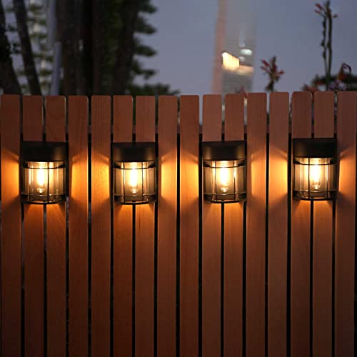 DOESLAG 12 Pack Solar Fence Lights, LED Solar Lights Outdoor Waterproof, Solar Powered Outdoor Lights for Fence Post Garden Yard, Black, SL012 by DOESLAG - Image 2