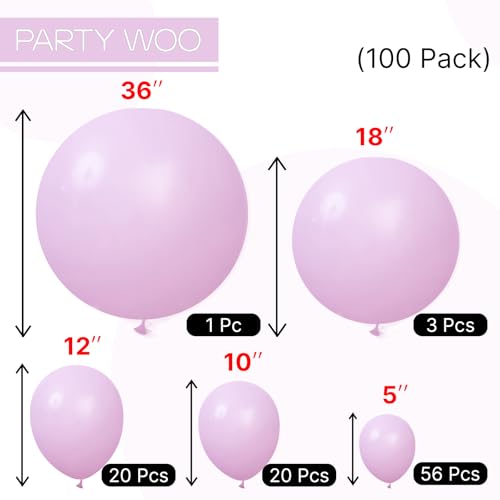 Image of PartyWoo Baby Pink Balloons 100pcs Different Sizes of 36 18 12 10 5 Inch Pastel Light Pale Pink Balloon Arch Kit Garland for Baby Shower Gender Reveal Butterfly Birthday Party Decorations Pink-Q04