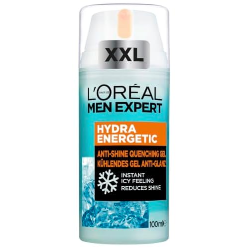 L'Oréal Men Expert XXL kühlende Anti-Glanz Gesichtspflege für Männer, Mattierendes und erfrischendes Gel, Gesichtscreme für Herren mit Meeresquellwasser, Hydra Energy, [Amazon Exclusive], 1 x 100 ml