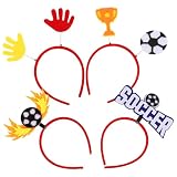 Fußball Stirnbänder aus Kunststoff und Filz 4 Stück-Pack für Sportpartys