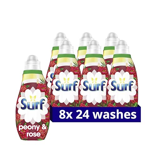 Surf Peony & Rose Concentrated Liquid Laundry Detergent infused with natural essential oils for brilliantly fresh and clean washing 8x 24 washes (192 washes)