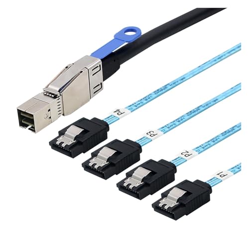Cable servidor datos M1ni S/A/S HD 0.5 m SFF-8644 a 4 SATA 7P miniatura 4