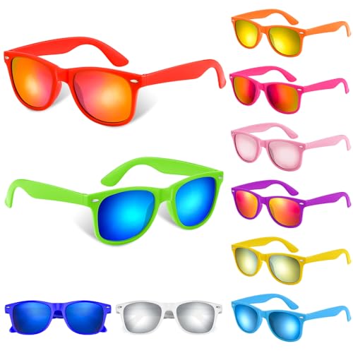 BOUBONI 10/20/40 Pack Kids Sunglasses Bulk Retro Party Favors for Wedding Beach Summer Pool Party Supplies Goodie Stuffers (10 Gradient Colors)