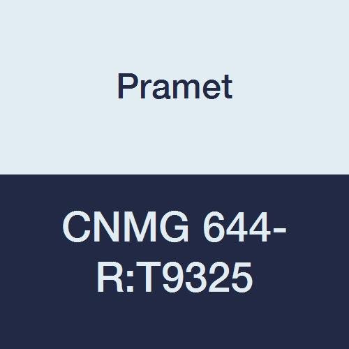 CNMG 644-R:T9325 Carbide Indexable Turning Insert, Steel (P25), Negative, 3/4" I.C., 1/4" Thick, 0.063" Radius, CVD, DOC=.118"-.394", Feed Rate=.012"-.032"/Rev, Black (Pack of 10)