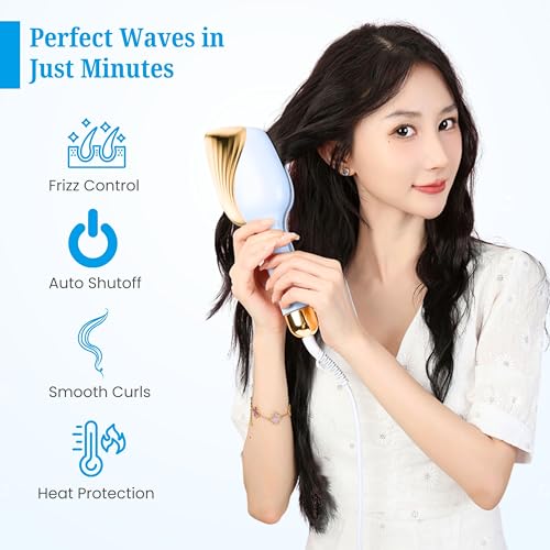 Image of Hair Curler Machine for Women | Automatic Hair Curler with 3 Temperature Settings | Curling Iron for Easy Beach Waves & Curls | Ceramic Coating Hair Styling Tool | Anti-Scald Curler Machine with 360 Swivel Cord