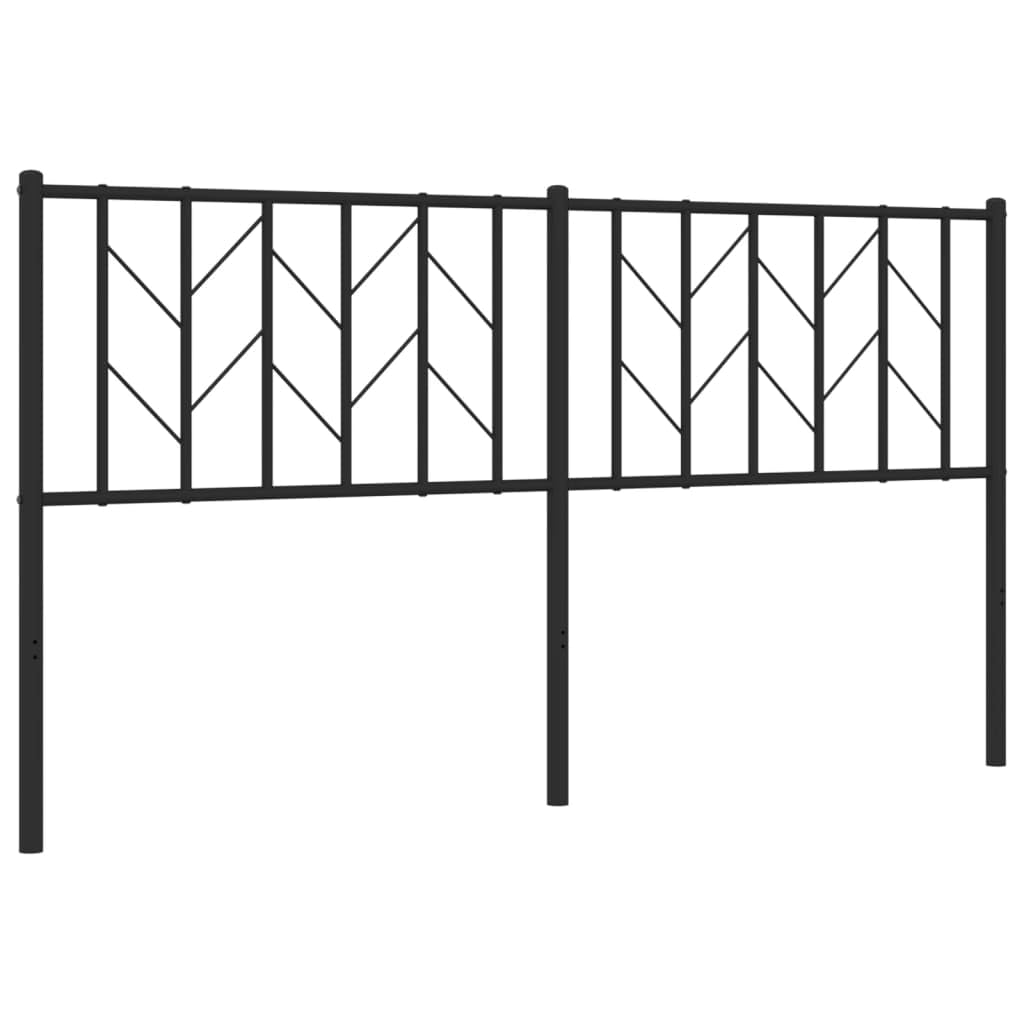 vidaXL Cabecero, Cabecera Decorativa con Patas, Cabezal de Estructura Marco de Cama, Cabecero para Dormitorio Hogar, Metal Negro 160 cm