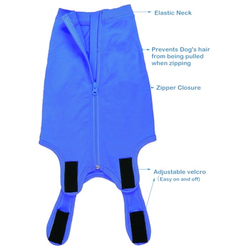 Image of Dog Surgery Recovery Suit - After Spay, Abdominal Wounds Post Surgical Recovery, Anti Licking Breathable Dog Onesies for Small, Medium & Large Pet, Alternative Bandages Cone E-Collar