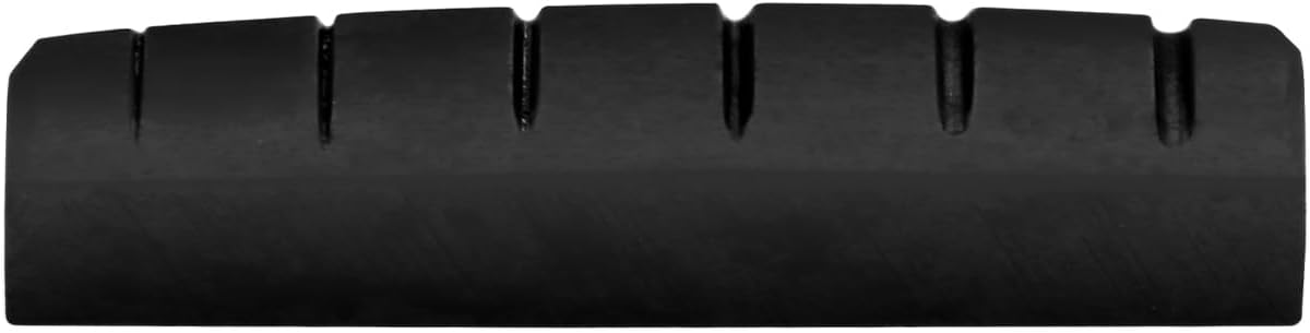 Black Cattle Bone Guitar Nut 6 String Pre-Slotted Top Nut for LP | 43mm x 9mm x 6mm, Compatible with LP Style Electric Guitar or Folk Acoustic Guitar, Guitar Parts Replacement, Black