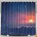 Produktbild Duschvorhang,Building City Cityscape Futuristic Horizon Sci Fi Skyscraper Space Shuttle Sunset Non Toxic Shower Curtain 60x72inch