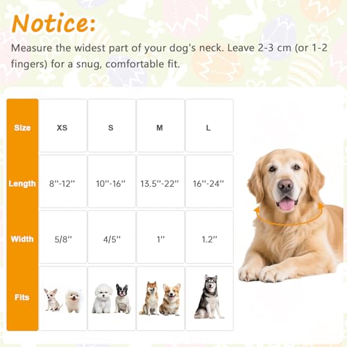 Tag4Oikia Easter Dog Collar with Cute Easter Bunny & Eggs Patterns, Extra Small Green Dog Collar with Exquisite Pendant, Durable Adjustable Collars for Easter Gifts & Daily Use-XS — view 2