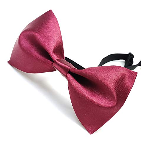 Image of JAGMOOLYA Products The Perfect Classic Satin Pre-Tied Bow Tie Formal Solid Tuxedo Bowtie Adjustable Length Many Colors and Styles Bow for Adults and Children