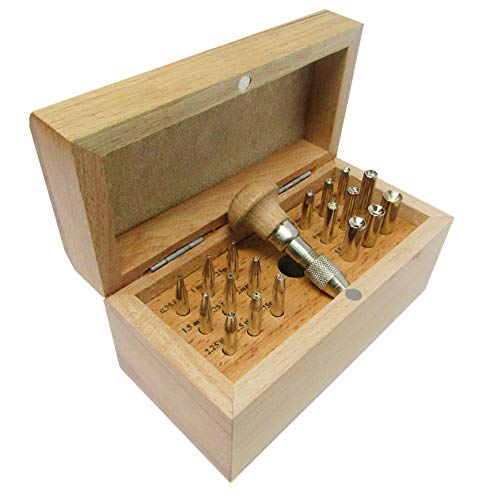 Rosenthal Collection – Precision Bezel Jewel Punch Set for Stone Setting, Jewelry Mounting, and Silversmith Work (18 Pieces)