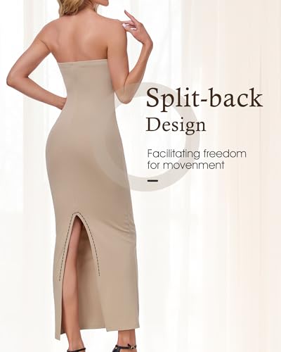 Strapless Slip for Under Dresses Full Slip for Women Tight Tube Top Dress Slip Long Bodycon Dress4