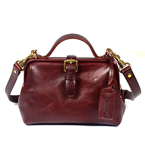 OLD TREND Genuine Leather Satchel Handbag Cowhide Doctor Bag Women's