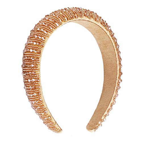 Fashion Crystal Headbands for Women with Colorful Beads Rhinestone and Diamond Wide Hair Hoops Beaded Bling HairBand Hair Accessories