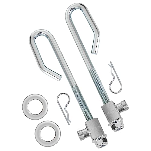 Deck Lift Hanger Rod Kit GX24864 GX21718 for John Dee re Lawn Mower - Deck Lift Link Kit Compatible with JD E130 L100 LA120 L120 Lawn Mower Tractor with Bolt Trunnion Washer Nut - 2 Set