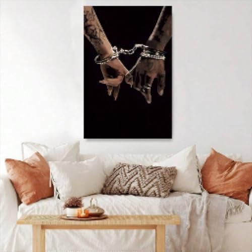 Tableau africain haut de gamme couple noir toile texturée