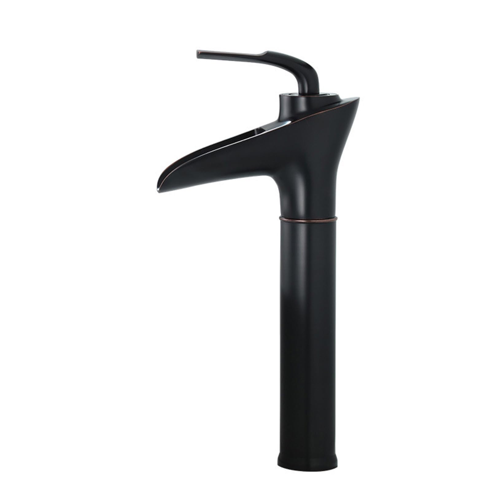 FQWNCIEG Tall Taps for Bathroom Basin Single Lever Countertop Bathroom Tap 1 Hole High Basin Tap,Black