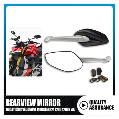 Rétroviseurs de Moto pour Duc&ati XDiavel Diavel Monster 821 1200 1200S 797 Street Fighter V4 Rétroviseurs latéraux de Moto Guidon Miroirs Arrière – vue 3