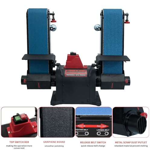 Image of BUCKTOOL Dual Belt Sander for Knife Sharpening,4x36 inch Belts,1HP,2160FPM
