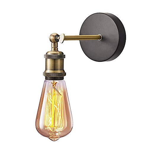 Mengjay Industriell vägglampa vintage belysning justerbar vägglampa rustik metall vägglampa Edison stil antik lampa verandalampa (utan glödlampa)