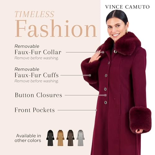 Vince Camuto Trench Coat Women, Wool Coats Women with Fur, Peacoat Womens3