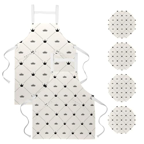 Tablier de cuisine lot de 2 et tablier de serveuse pour restaurant et bar