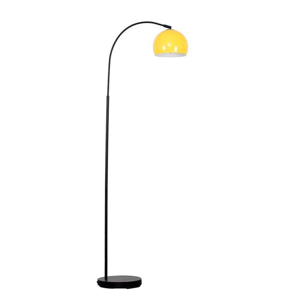 Minisun Gloss Yellow | Modern Designer Style Black Floor Lamp With A Shade | Floor Lamps & Torchieres, Home Décor & Improvement Essential | Includes 6W Led E27 Light Bulb