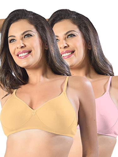Image of SONARI Womens Non Padded Cotton Bra | Wire Free, Medium Coverage, Seamless Cups, Comfortable Polyester Cotton Blend Fabric | Adjustable Straps, Ideal for Everyday Wear - Smile