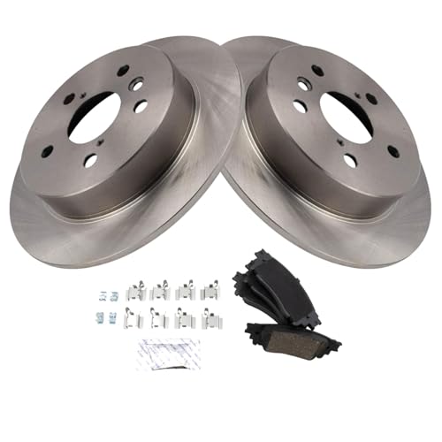 Image of TRQ Rear Brake Pad and Rotor Set Ceramic Compatible with 2022-2023 Toyota Camry