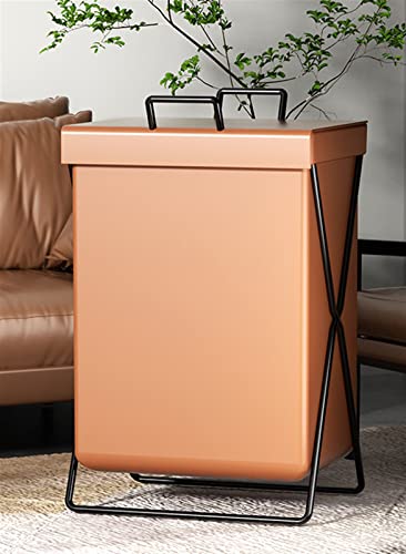 GIBZ Folding Laundry Basket Large Removable Waterproof Leather Clothes Hampers with Lid Brown?with lid?