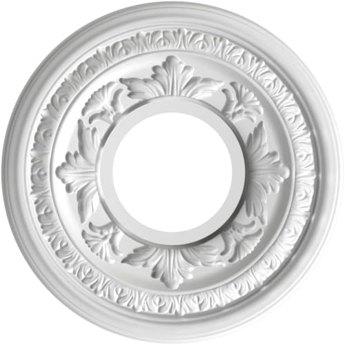 Image of Ekena Millwork 10 inchOD x 3 1 /2 inchID x 3 /4 inchP Baltimore Thermoformed PVC Ceiling Medallion (Fits Canopies up to 4 1 /4 inch), UltraCover Satin Hunt Club Green