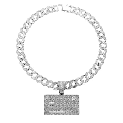 Pendentif cubain bouclier de cartes hip-hop pour homme en acier look urbain