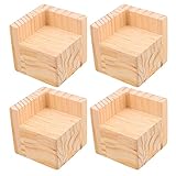 Doublelife SHANOER 4PCS Bed Risers Furniture Riser Heavy Duty Wooden Bed Lifts (7.5cmx7.5cmx5cm)