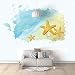 UPFGWJ 3D carta da parati Stelle marine e conchiglie dipinte 150x105 cm Adesivi Murali Murale in tessuto non tessuto fotomurali poster murale Soggiorno camera letto minimalista tv sfondo
