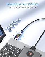 YEREADW USB C Tester Messgerät Voltmeter 4-30V 0-12A Typ-C PD Multimeter USB Strommessgerät Anzeige Spannung und Strom Tester USB C Power Meter Kapazität Spannungsprüfer Strommesser (KWS-2302C) – Ansicht 3